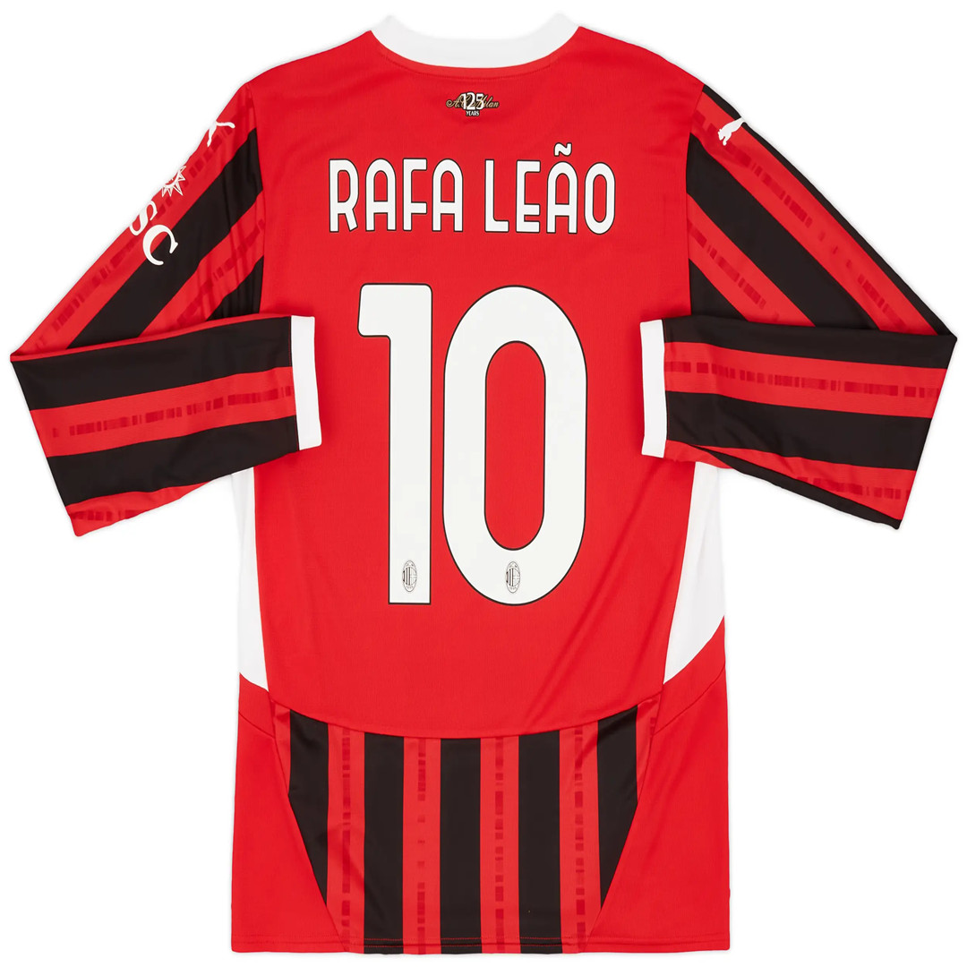 Moisture Wicking AC Milan 2425 Home Shirt RAFALEAO 10 - Long Sleeve