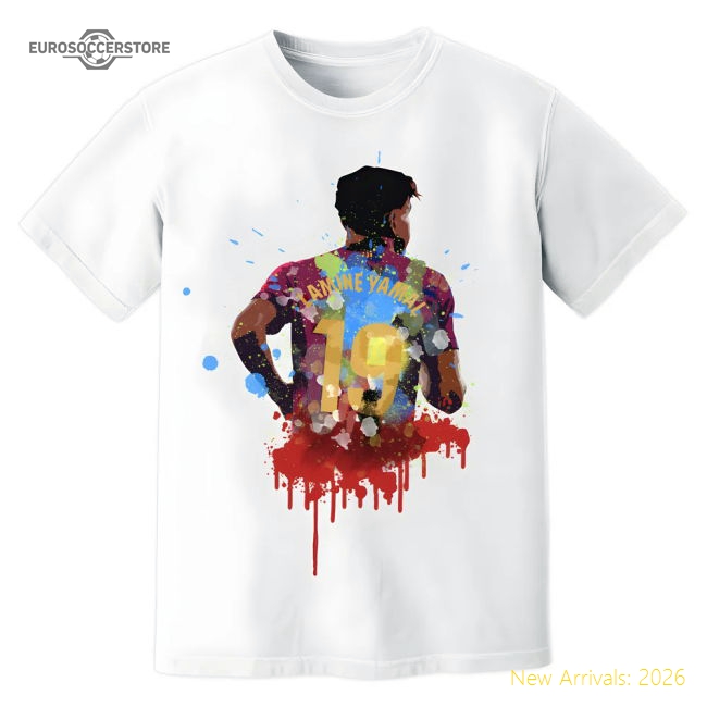Performance Match-Day Lamine Yamal Barcelona Art T-Shirt (White)