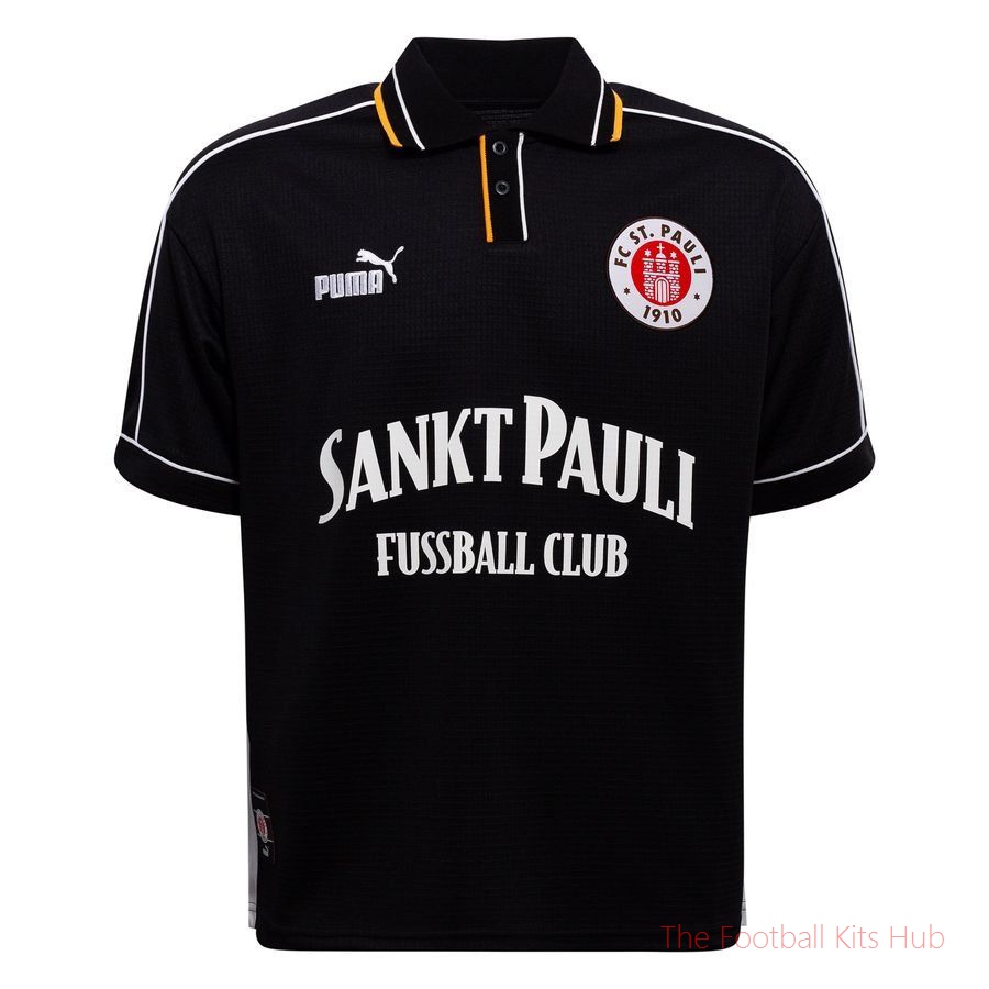 St. Pauli Retro Football Shirt - Black/White