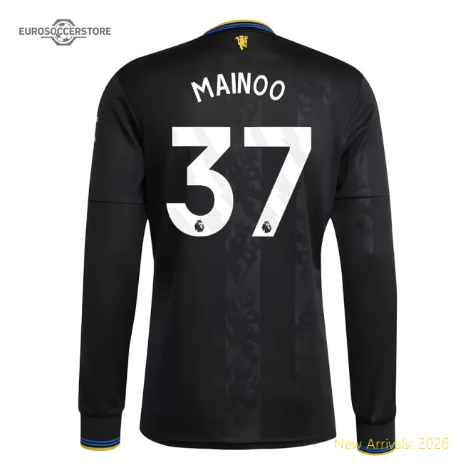Premium-grade 2025-2026 Man Utd Long Sleeve Third Shirt (mainoo 37)
