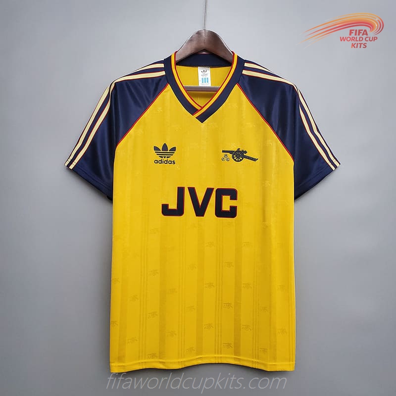Arsenal 88-89 Away Yellow Football Kit