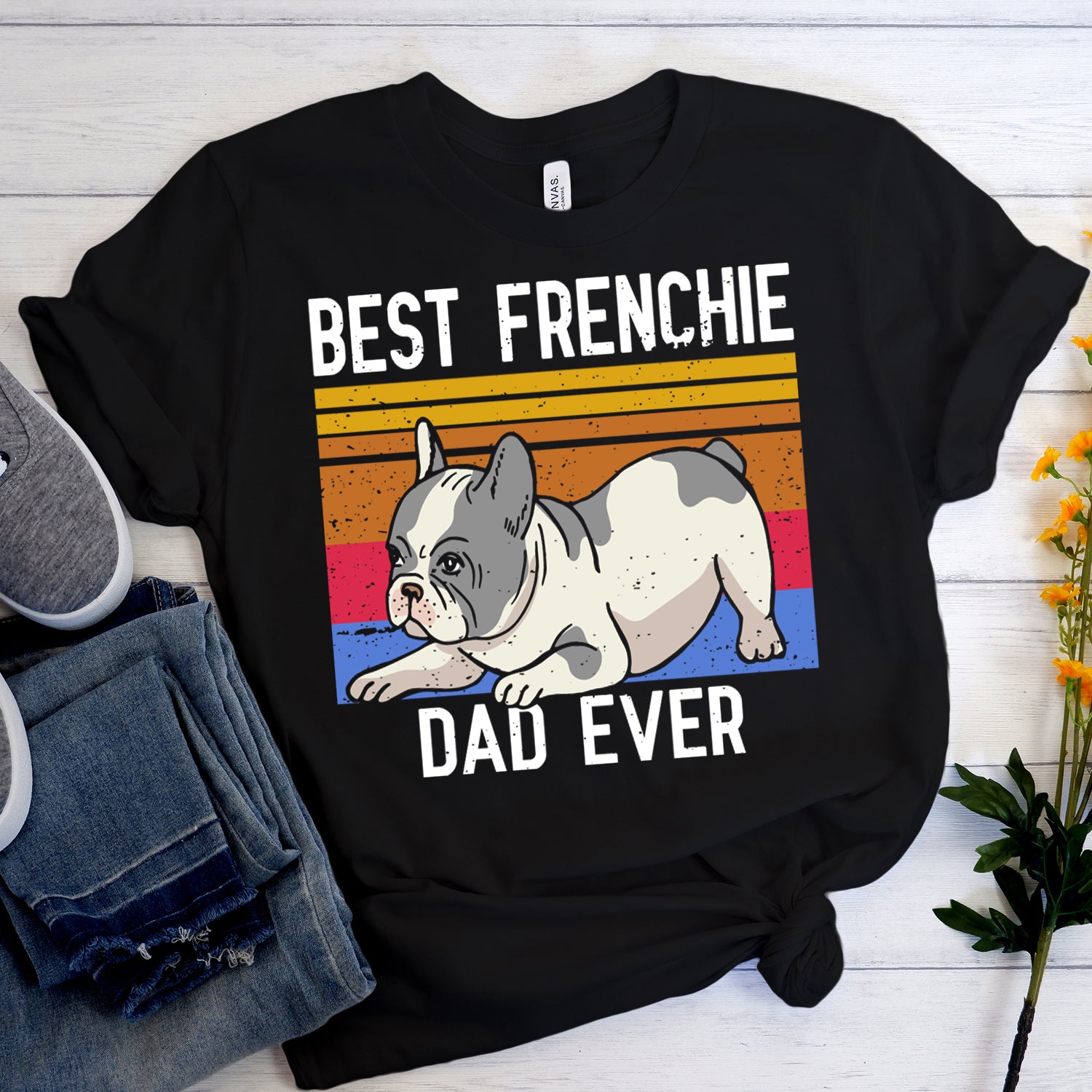 French Bulldog Best French Bulldog Dad Short Sleeve Unisex T Shirt Durable Dog Item