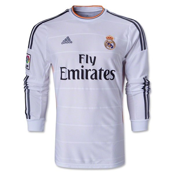 Breathable 13-14 Real Madrid 19 MODRIC Home Long Sleeve Jersey Shirt