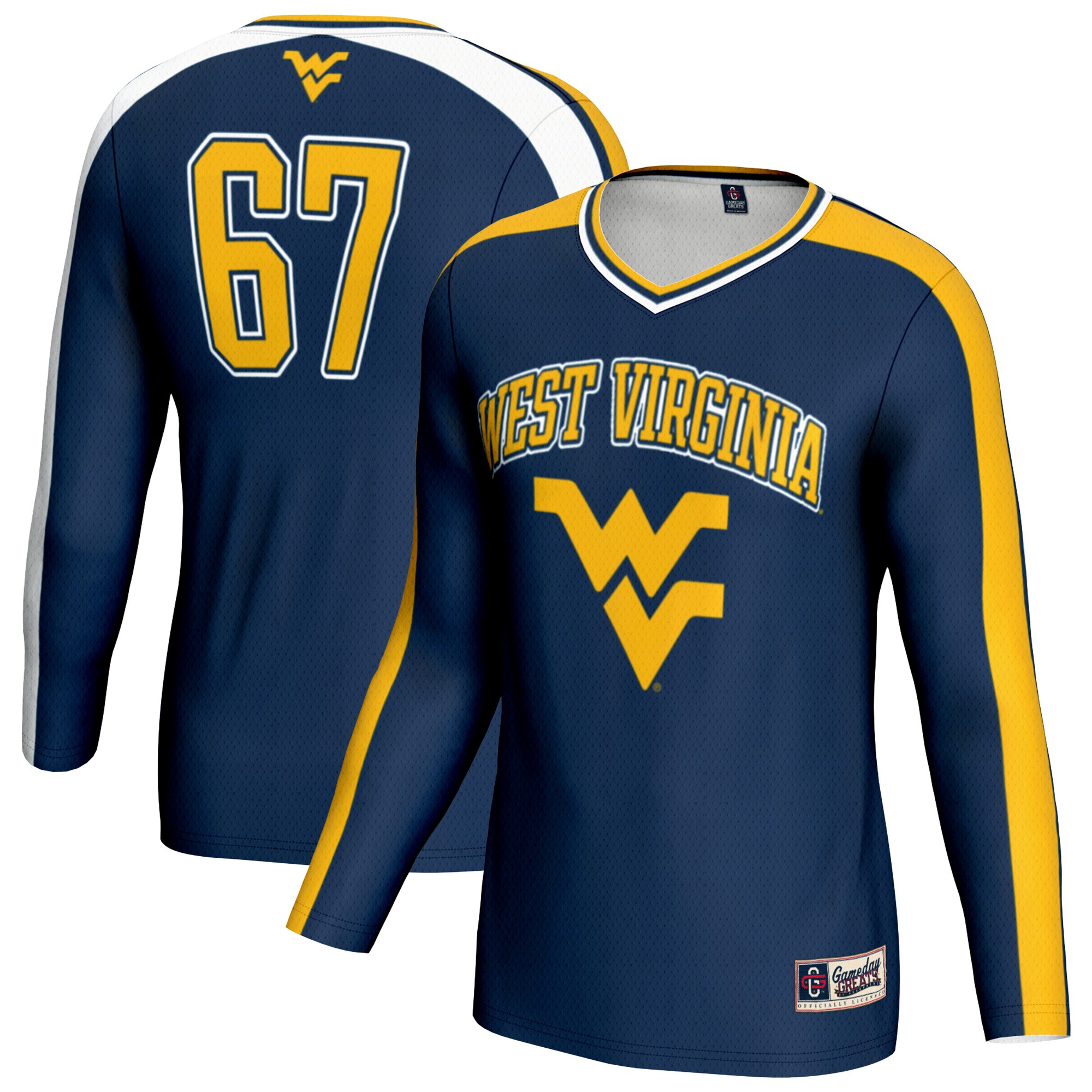 [DDG] West Virginia Mountaineers GameDay Greats Youth #67 Lightweight Volleyball Fashion Jersey - Navy