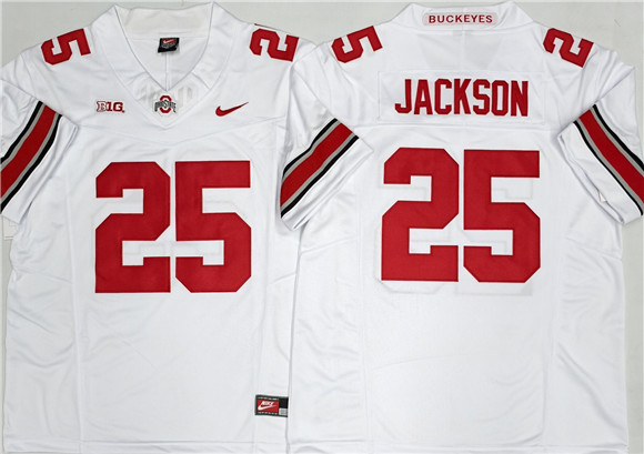 Men's OSU Ohio White 2025 official licensed Lamar Bo #25 college