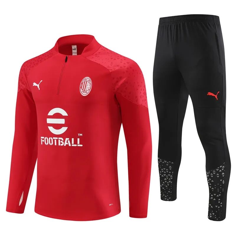 High Performance AC Milan 2324 Red Half Zipper Training Tracksuit