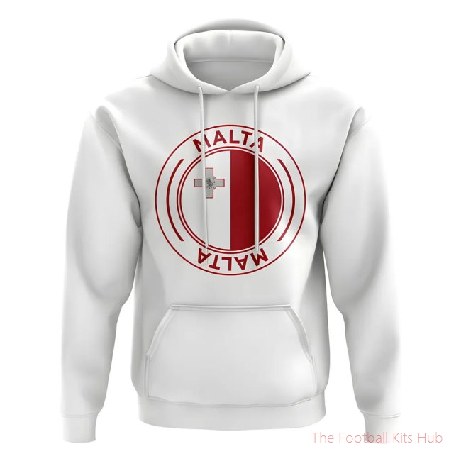 Men Malta Football Badge Hoodie (White)