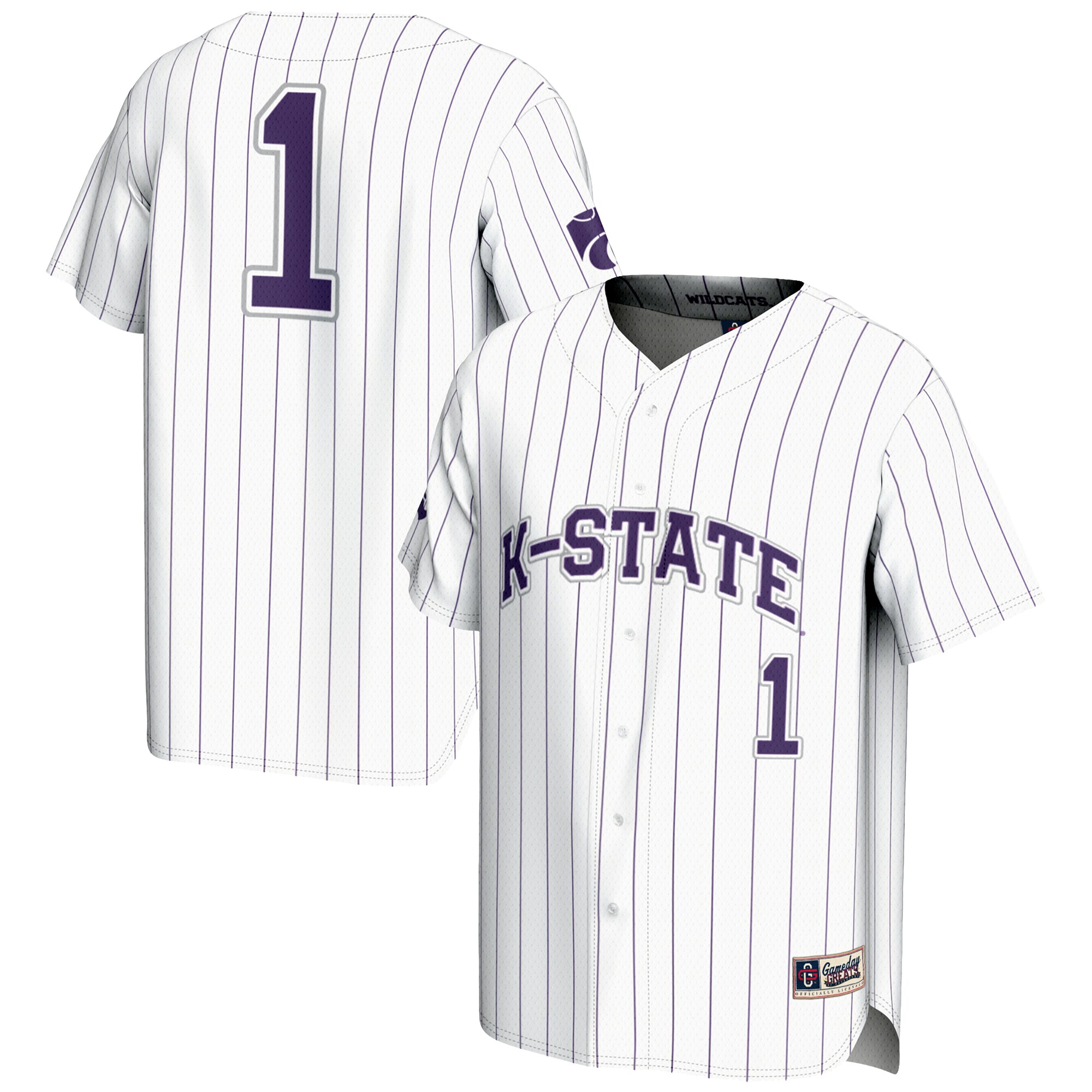 [DDG] Kansas State Wildcats GameDay Greats Youth Lightweight Baseball Jersey - White