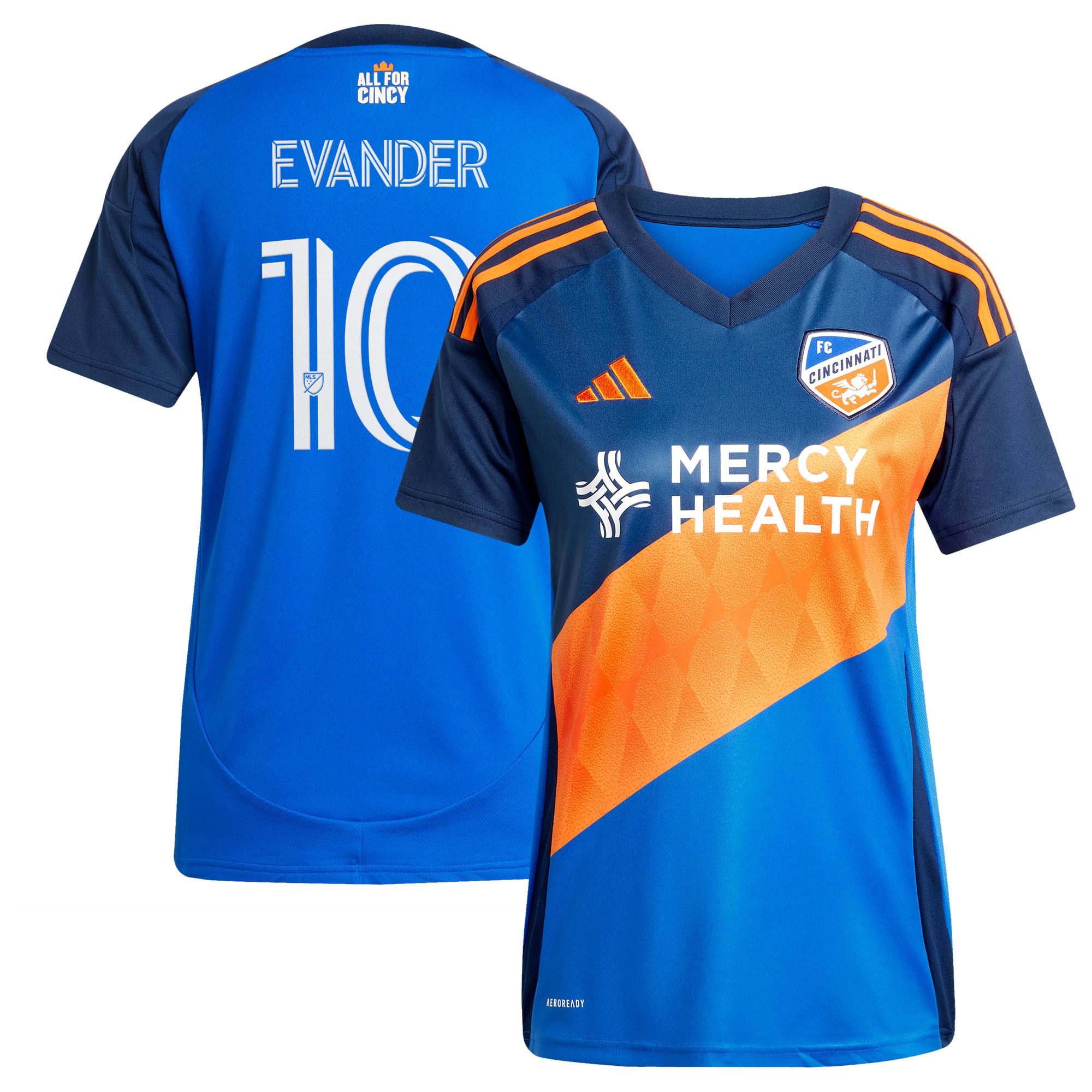 [JED] Youth Evander da Silva Ferreira FC Cincinnati Women's 2025 Orange and Blue Legacy Kit Replica Jersey - Blue