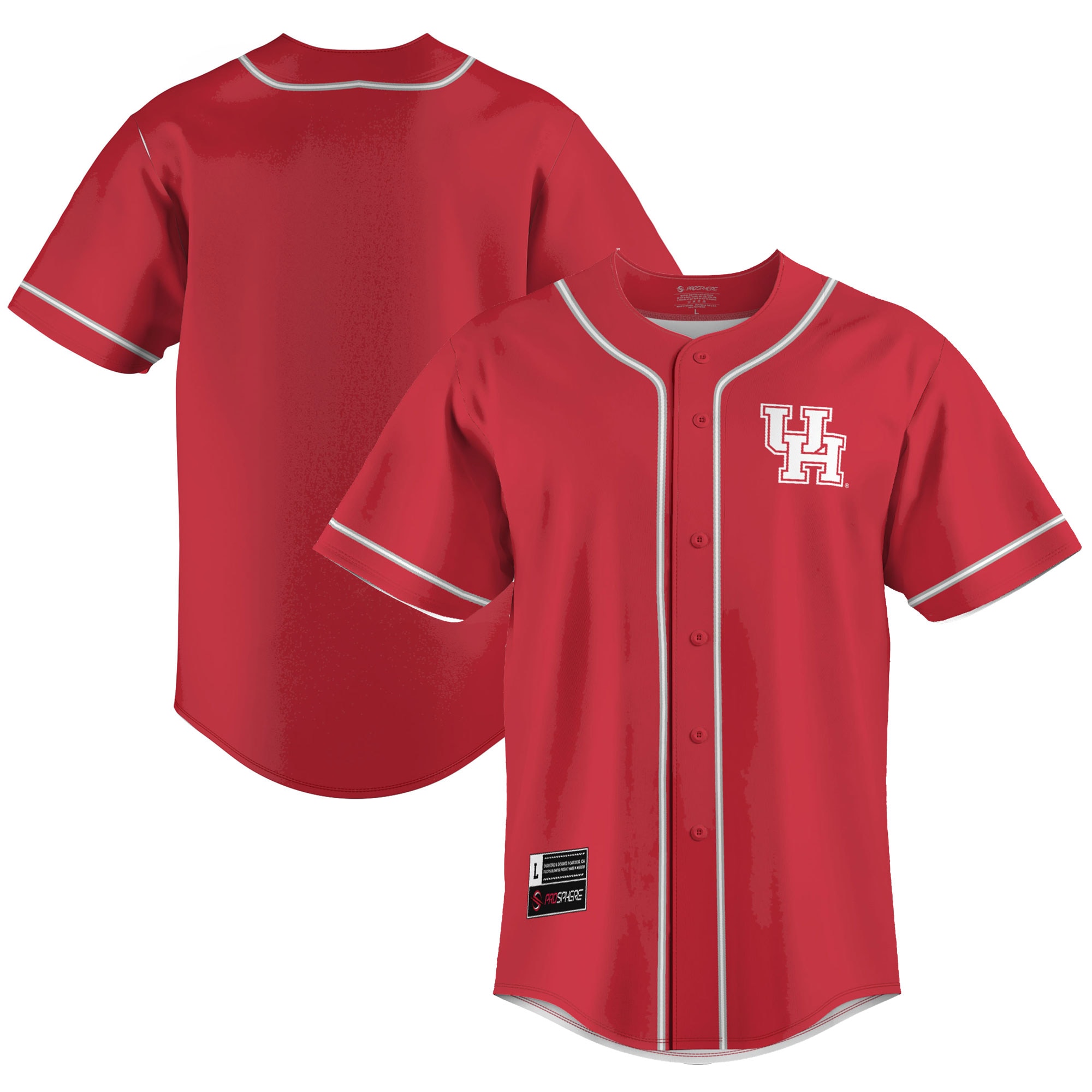 [NJP] Houston Cougars GameDay Greats Lightweight Baseball Jersey - Red
