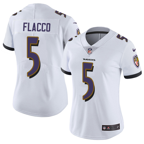 NFL B R Ravens #5 Joe Flacco Limited White Jersey - Fan Favorite