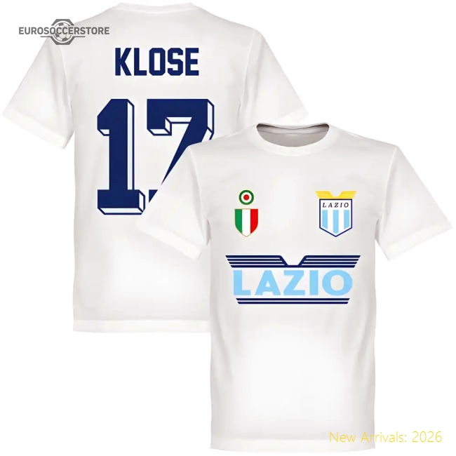 Professional-Grade High-Quality Lazio Klose 17 Team T-Shirt - White
