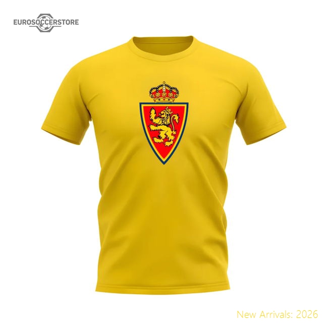 Authentic Supporter Real Zaragoza Badge T-Shirt (Yellow)