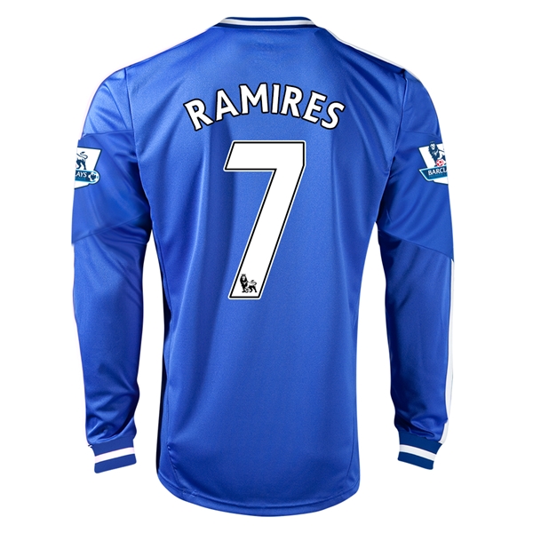 13-14 Chelsea 7 RAMIRES Home Long Sleeve Jersey Shirt - Official