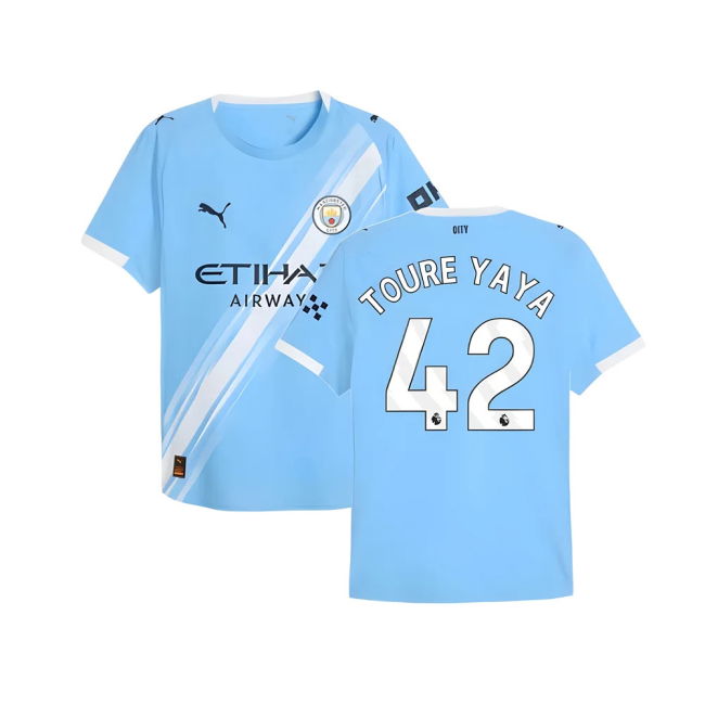 Man City Home Football Jersey 2025-20 Season Toure Yaya 42 M S