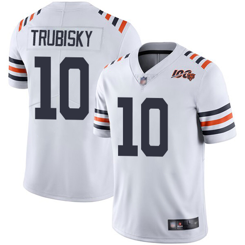 NFL CHI Bears #10 Mitchell Trubisky White Limited Jersey - Authenti...