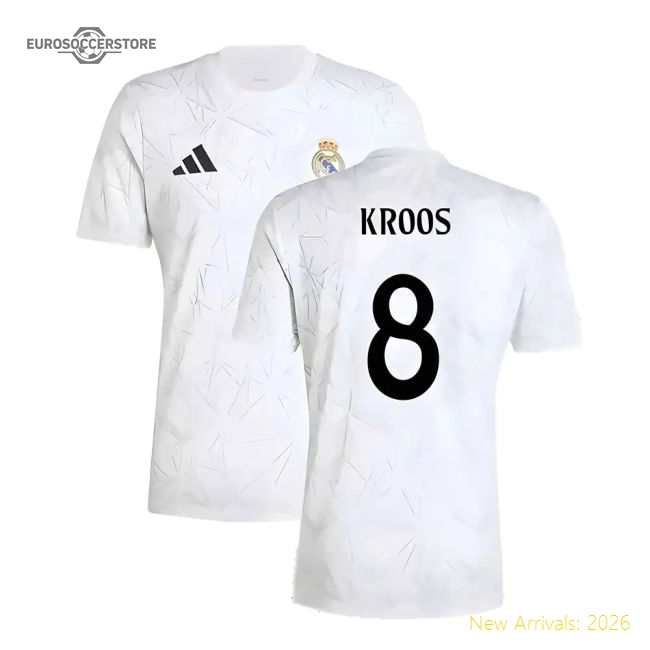 2024-2025 Real Madrid Pre-match Shirt (white) (kroos 8) - Pass Master