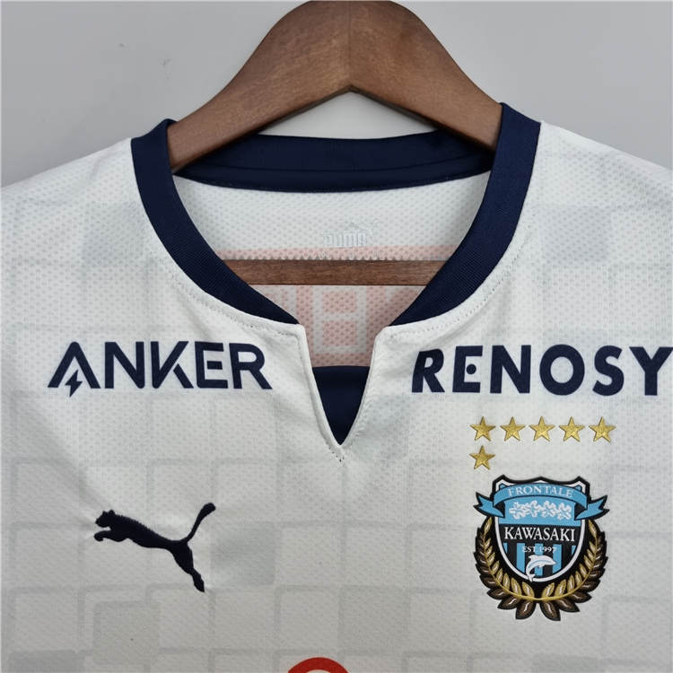 Kawasaki Frontale 2223 Away White Soccer Jersey Football Shirt -