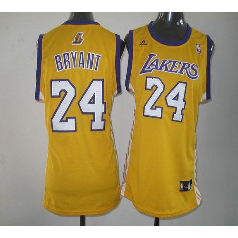 Lakers #24 Kobe Bryant Yellow Women's Home Stitched NBA Jersey