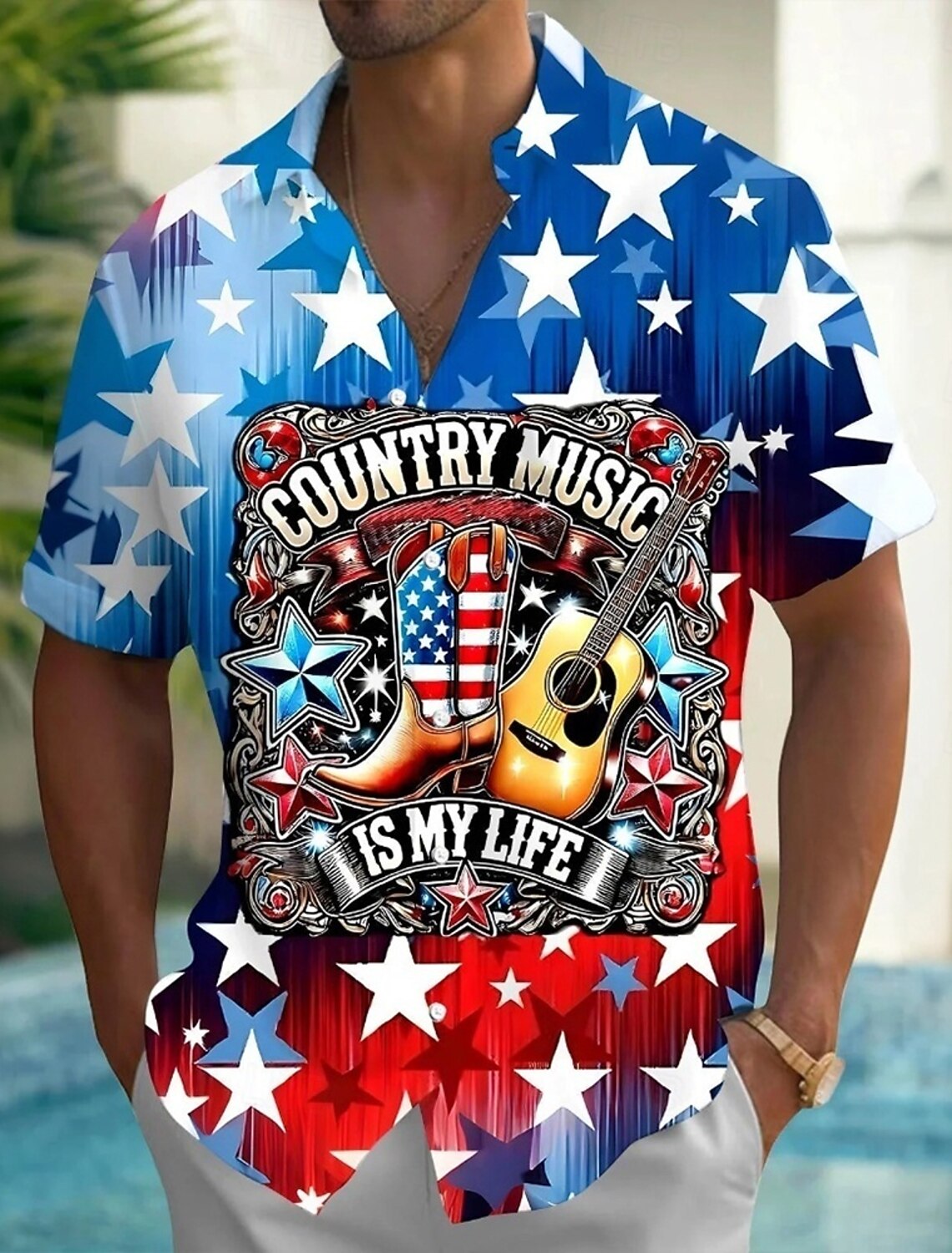 Men's 4th of July U.S. 250th Anniversary Eagle American Flag Shirt Summer Shirt Button Up Shirt Short Sleeve Patriotic Outdoor Holiday Summer Spring Turndown 3D Print Collared Shirts White 1 Black