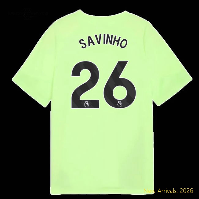 2025-2026 Man City Training Jersey (Fizzy Apple) - Kids (Savinho 26)