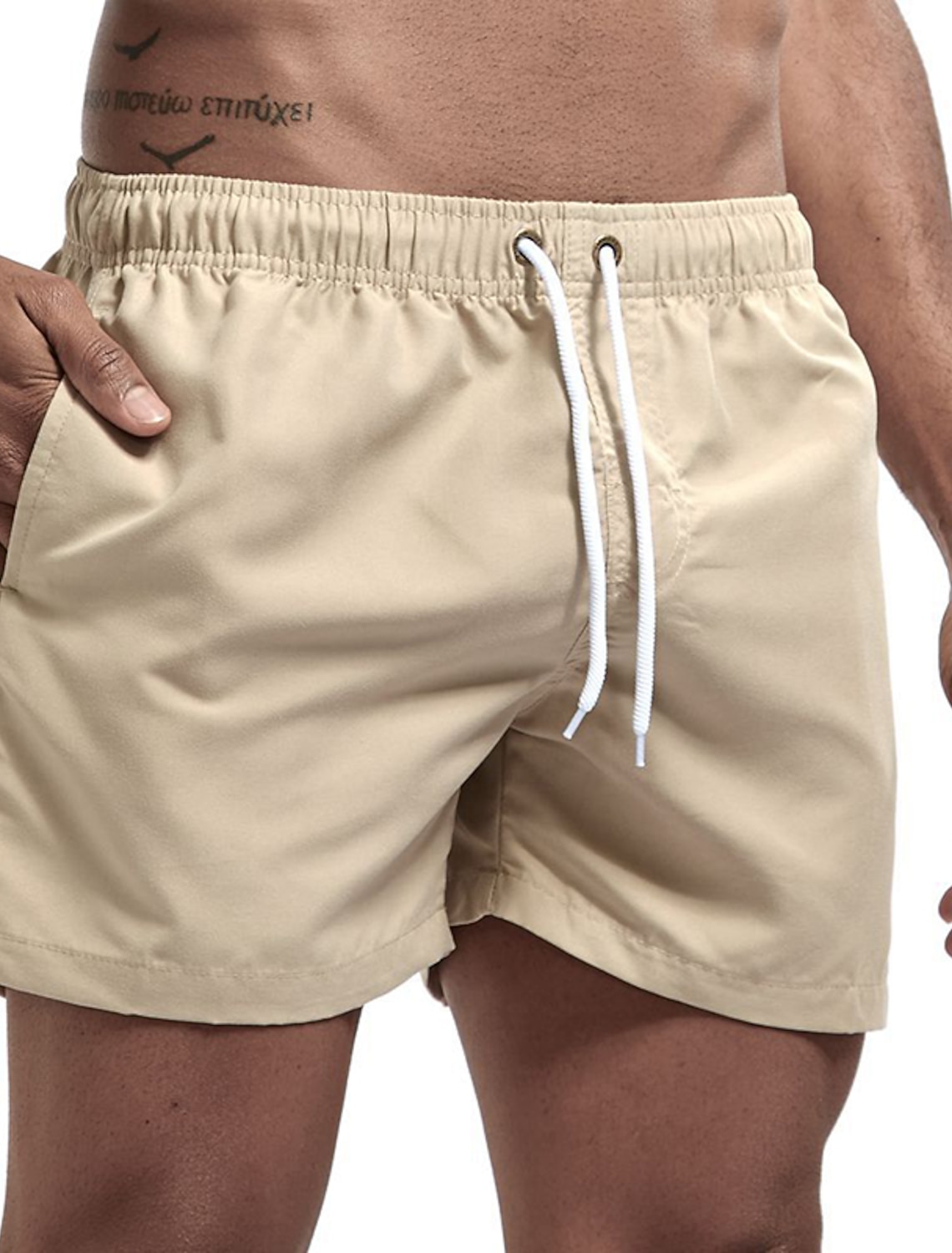Men's Board Shorts Swim Shorts Swim Trunks Drawstring with Mesh lining Elastic Waist Coconut Tree Comfort Quick Dry Short Holiday Beach Weekend Fashion Casual Black White Micro-elastic