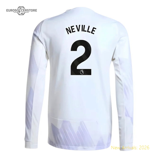 Premium 2025-2026 Man Utd Authentic Long Sleeve Away Shirt (neville