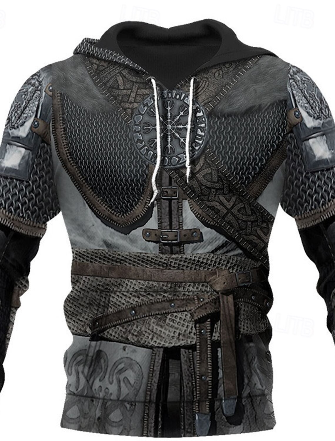 Men's Graphic Armor Viking Hoodie Hoodies Sweatshirt Sportswear Casual