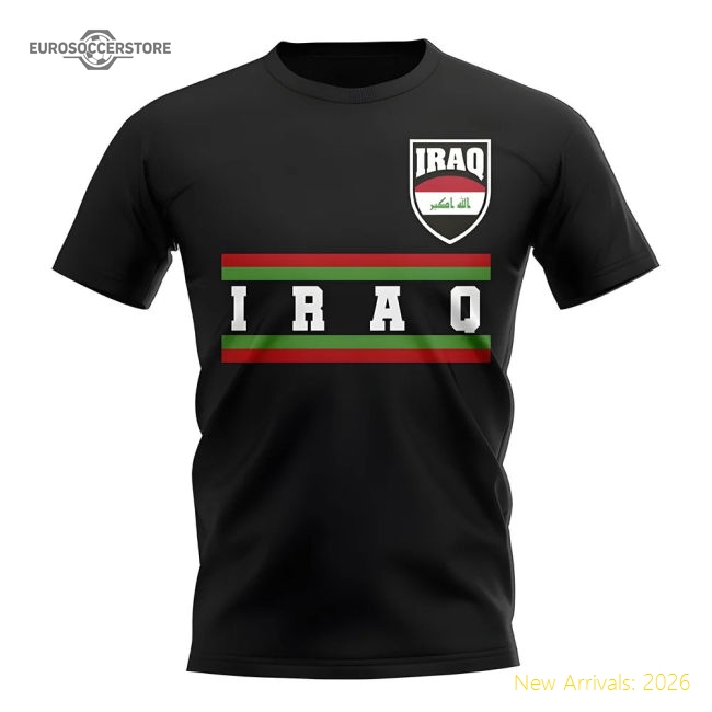 Premium Iraq Core Football Country T-shirt (black) - Premium Collection