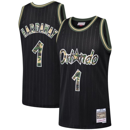 Orlando Magic #1 Penny Hardaway Black Mitchell & Ness Straight Fire Camo Swingman Jersey Mens