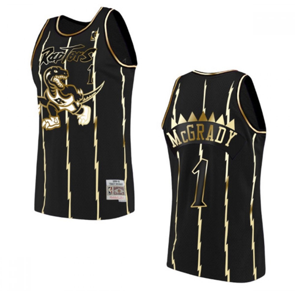 Budget-Friendly Men's Raptors #1 Tracy Black Basketball Jersey