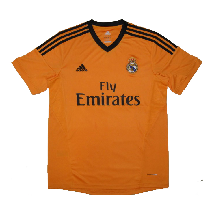 Authentic 13-14 Real Madrid Away Orange Soccer Jersey Shirt