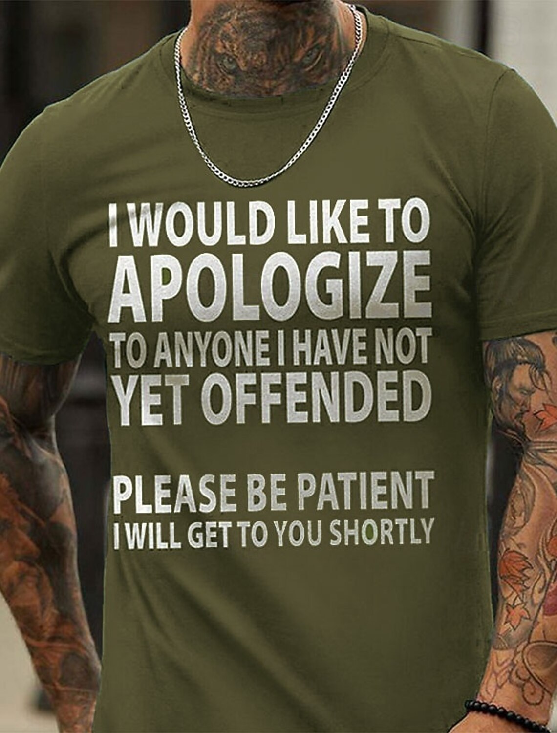 Men's Graphic T-Shirt - Sarcastic Humor 'Haven't Offended You Yet'