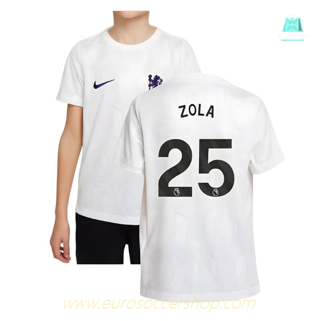 2025-2026 Chelsea Pre-Match Shirt (White) - Kids (Zola 25)