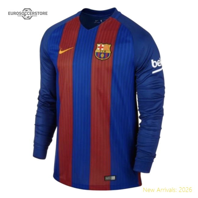 Match-Day 2015-2016 Barcelona Long Sleeve Home Shirt (Your Name)