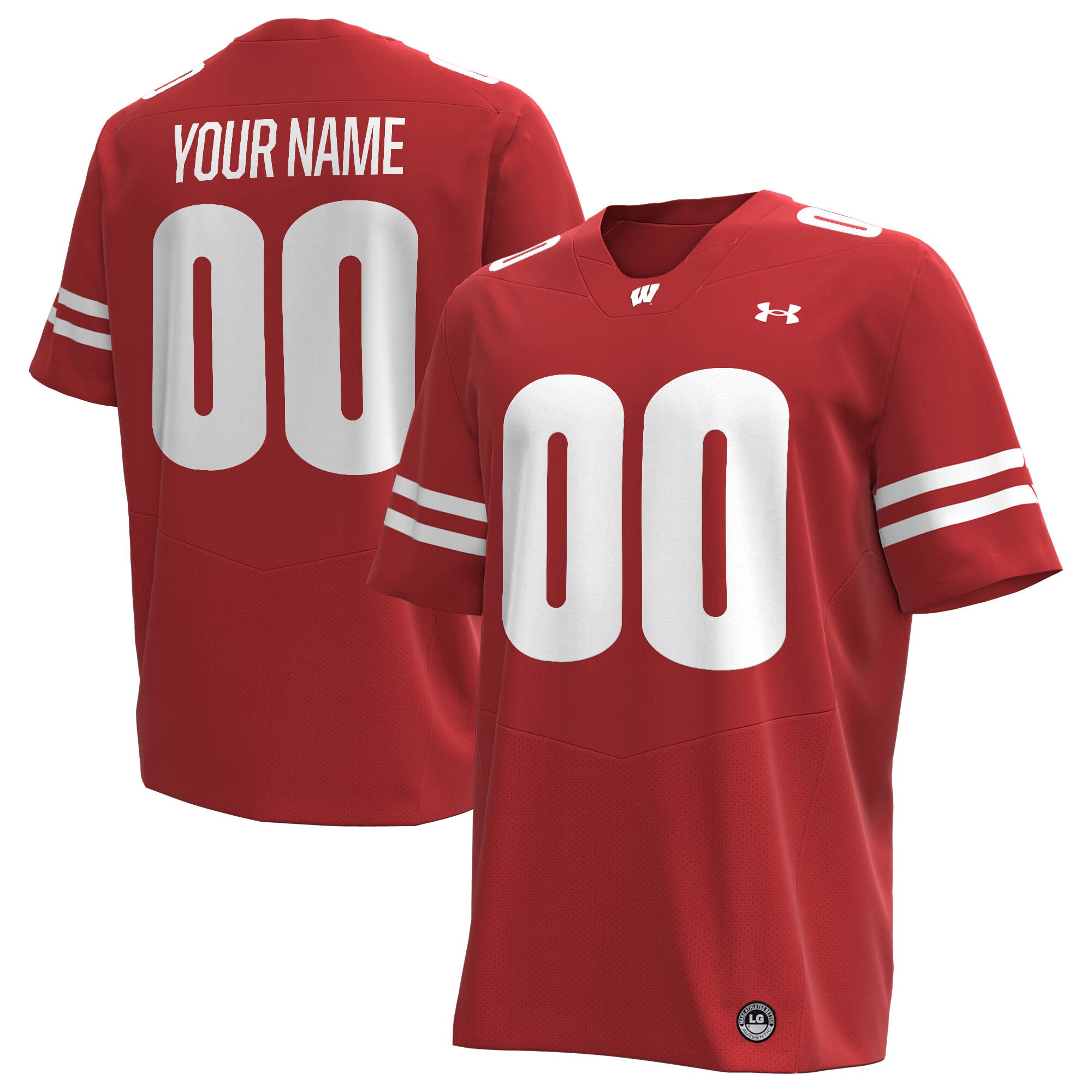 Wisconsin Badgers Custom Replica Football Jersey - Red