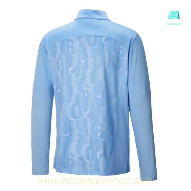 2024-2025 Man City Prematch 1/4 Zip Top (Blue)