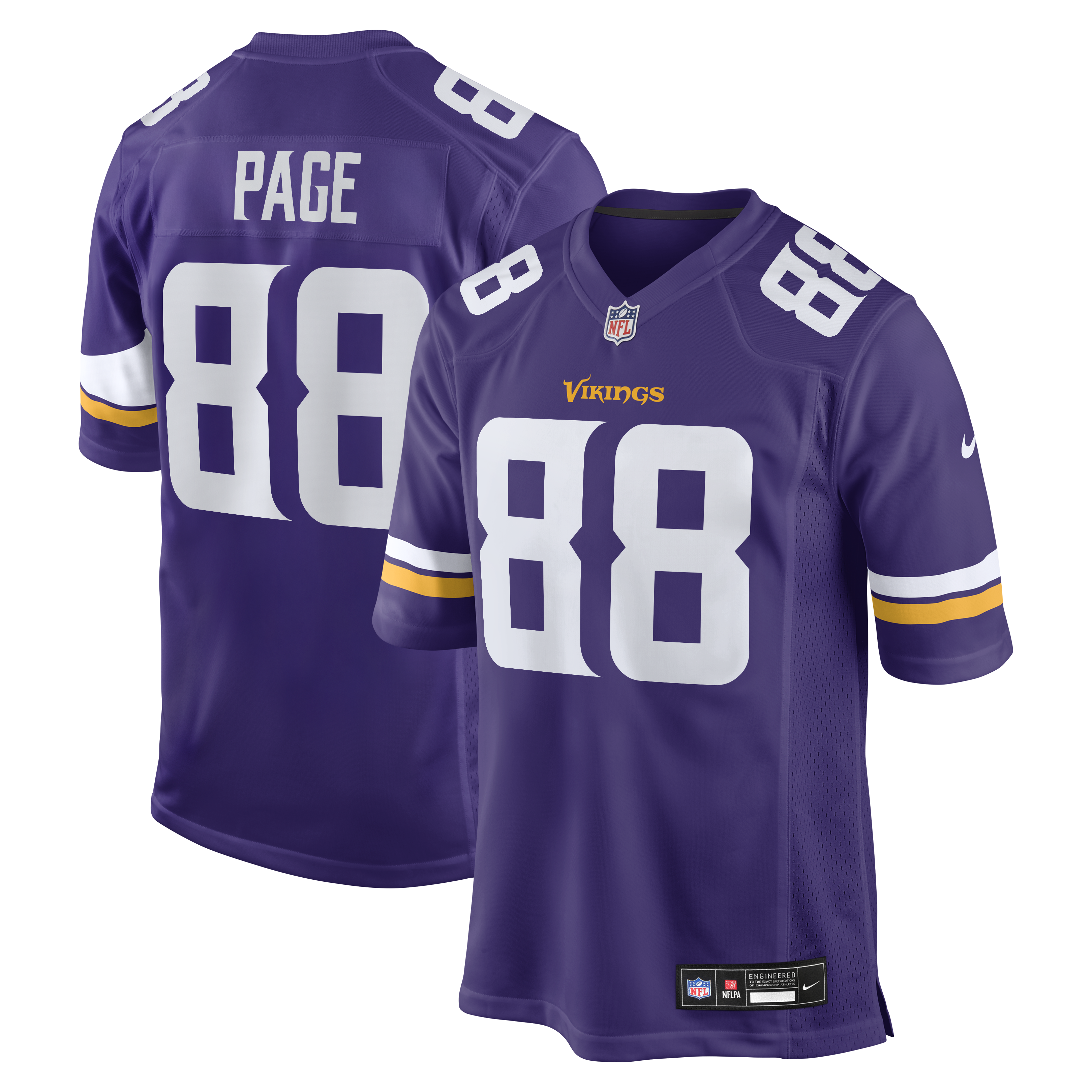 [SJH] Alan Page Minnesota Vikings Game Retired Player Jersey - Purple