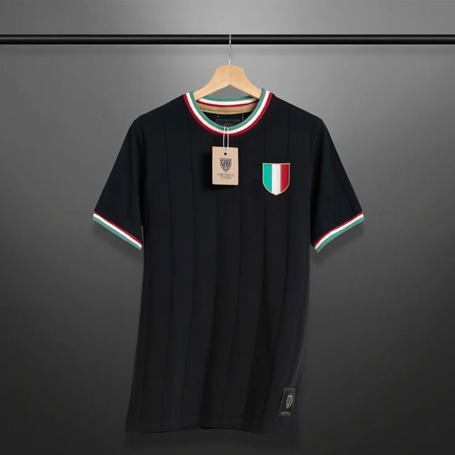 Vintage Italy Gli Azzurri Black Soccer Jersey Holland Holland