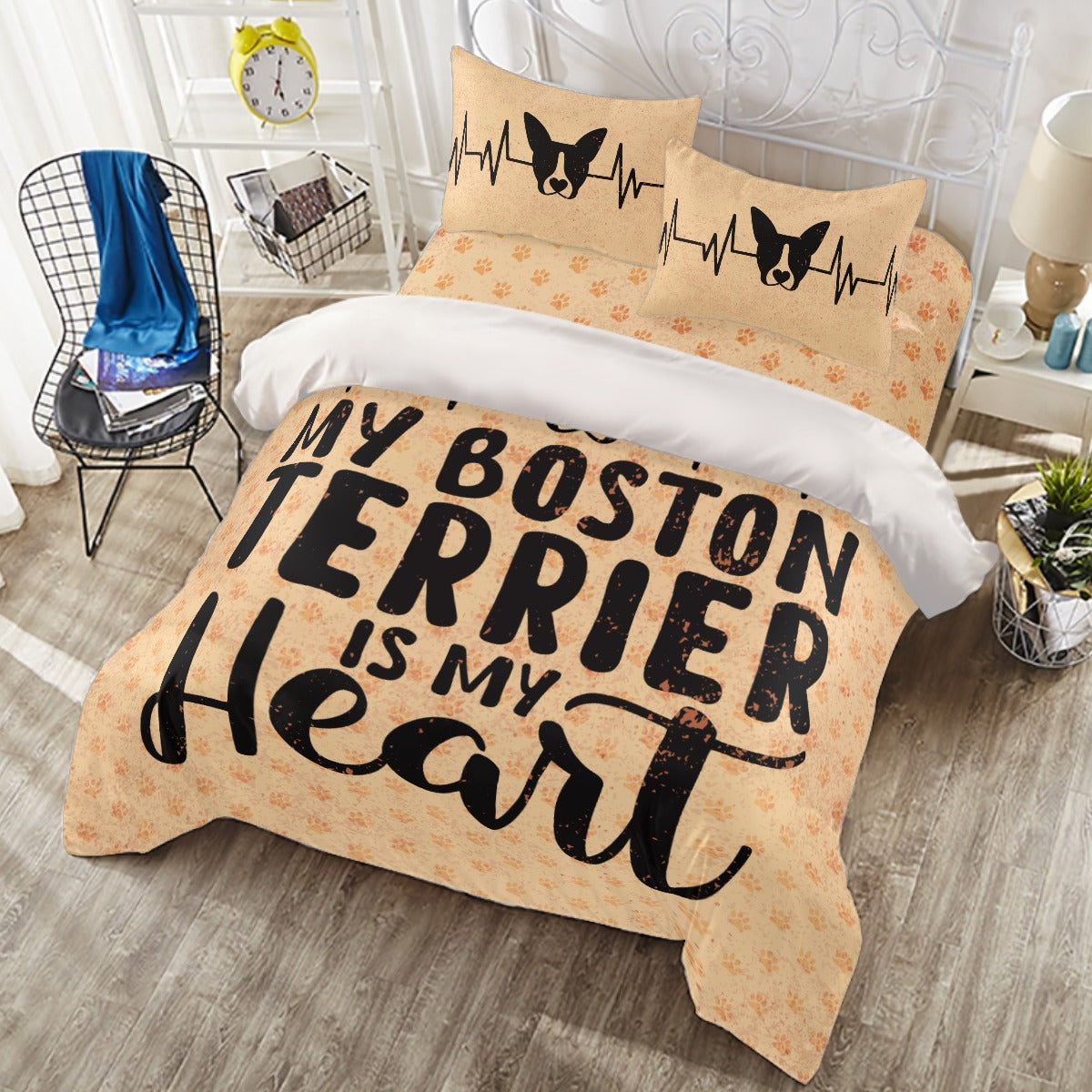 Comfortable Cosmo - Duvet Cover Set For Boston Terrier Lovers for Pet