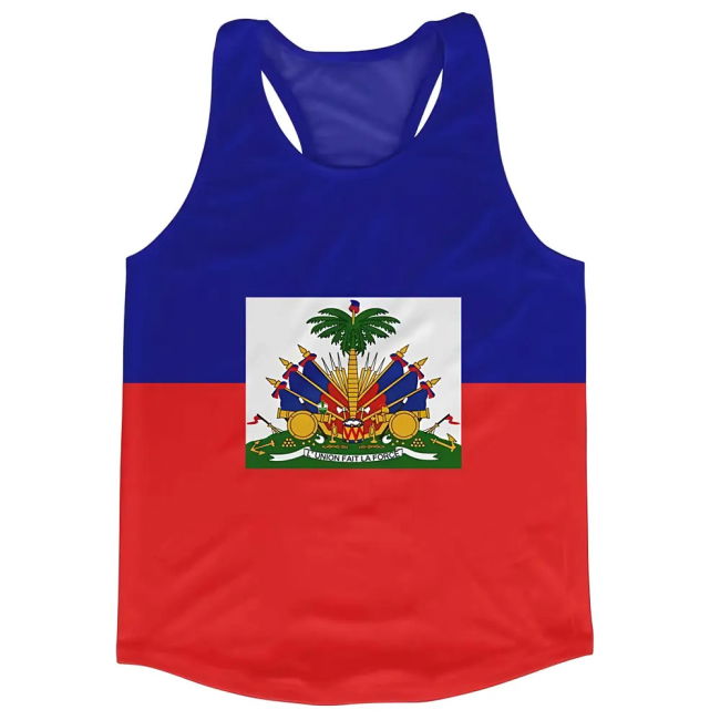 Match-Ready Haiti Flag Running Vest Collector'S-Item Collector'S-Item