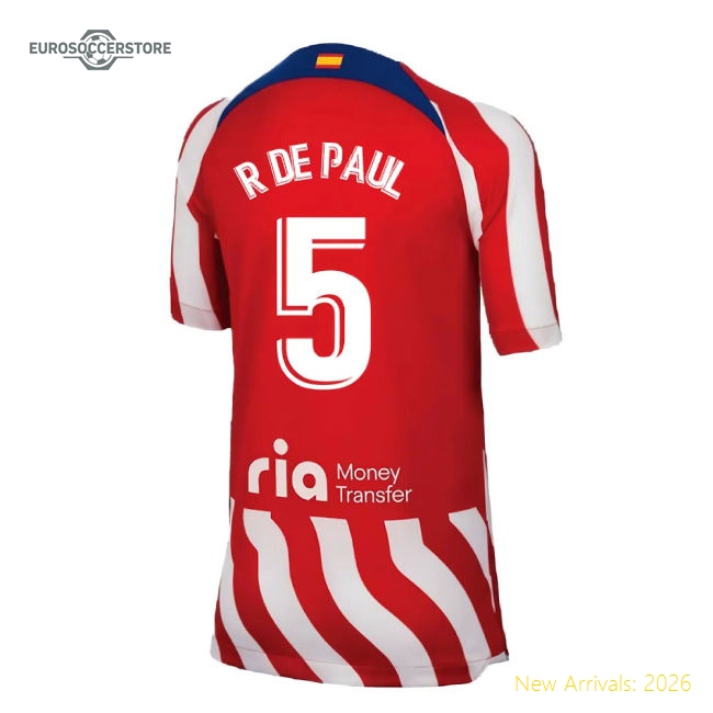 2022-2023 Atletico Madrid Home Shirt (Kids) (R DE PAUL 5)