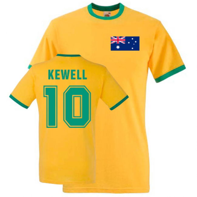 Cup Harry Kewell Australia Ringer Tee (Yellow) Jersey Football