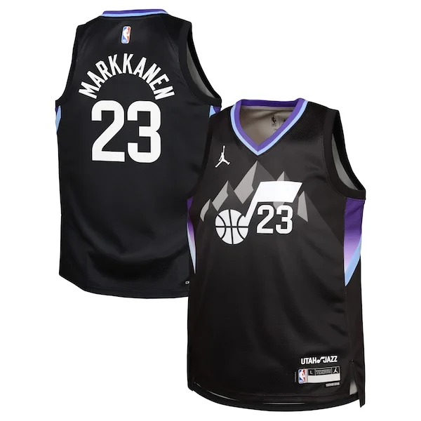 Authentic Lauri Markkanen UTA Swingman Jersey - Black - Fan Favorite