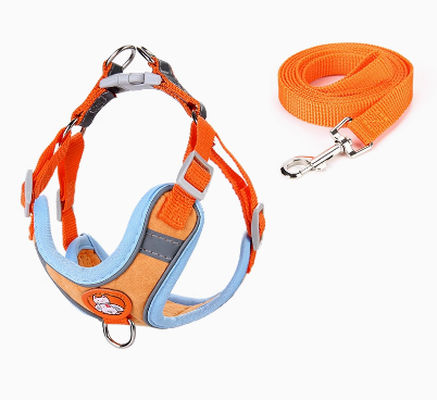 French Bulldog Harness Leash Set – Adjustable Soft Vest No-Pull