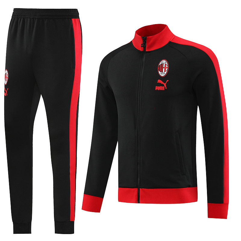 Advanced Fabric AC Milan 2324 Red Collar Full Zipper Jacket