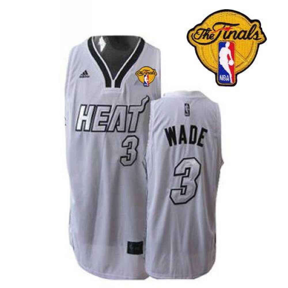 Collector's Item Elite Men's Heat #3 Dwyane White Basketball Jersey