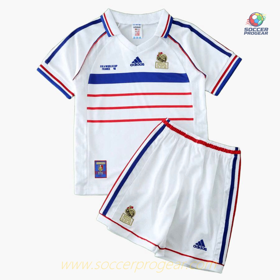 France National Team 1998 Children's Away Football Shirt Football Jersey