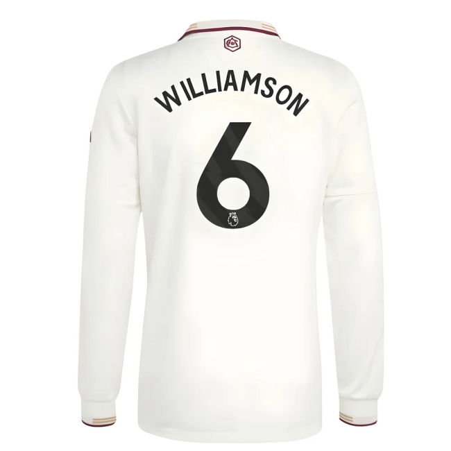 2025-2026 Arsenal Authentic Long Sleeve Third Shirt (Williamson 6)