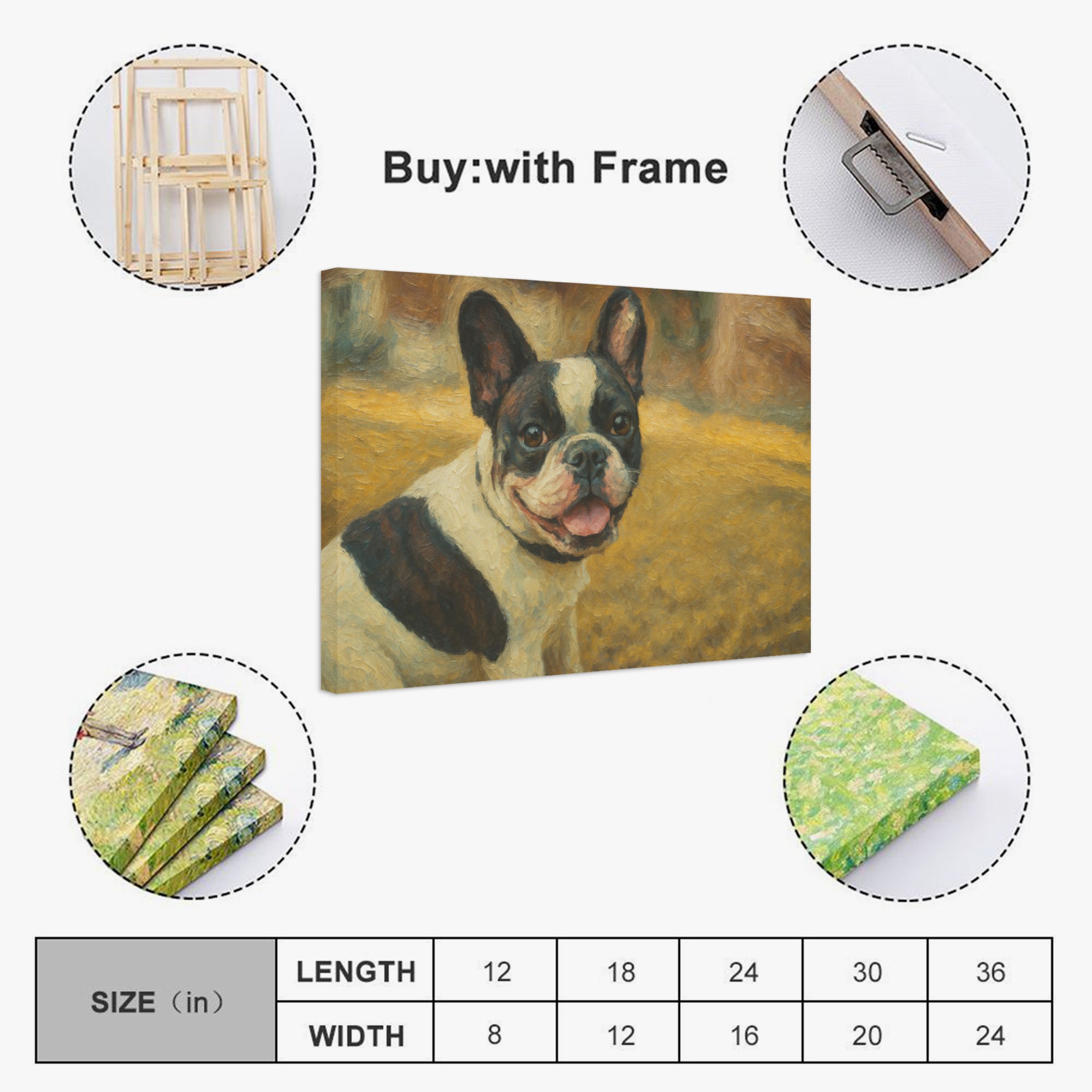 Michelle - Personalized Adorable Frenchie Canvas Wall Art
